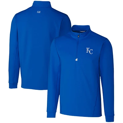 Men's Cutter & Buck Royal Kansas City Royals Traverse Stretch Quarter-Zip Pullover Top