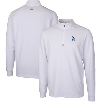 Men's Cutter & Buck Los Angeles Dodgers Traverse Stretch Quarter-Zip Pullover Top
