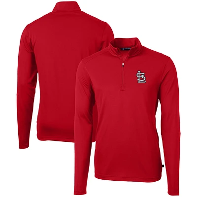 Men's Cutter & Buck Red St. Louis Cardinals Virtue Eco Pique Recycled Quarter-Zip Pullover Top