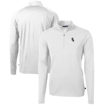 Men's Cutter & Buck White Chicago White Sox Virtue Eco Pique Recycled Quarter-Zip Pullover Top
