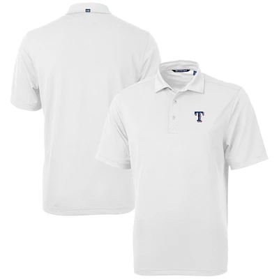 Men's Cutter & Buck  White Texas Rangers Virtue Eco Pique Recycled Polo