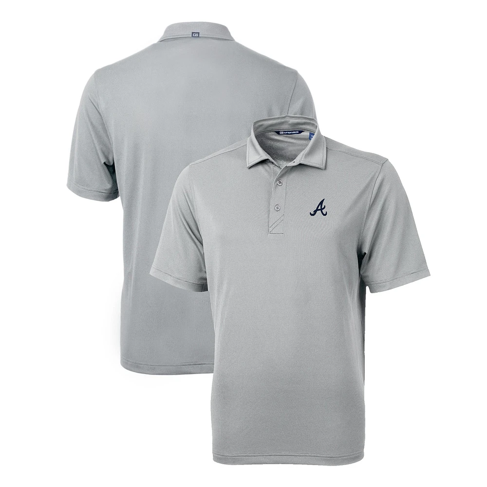 Men's Cutter & Buck Gray Atlanta Braves Virtue Eco Pique Recycled Polo