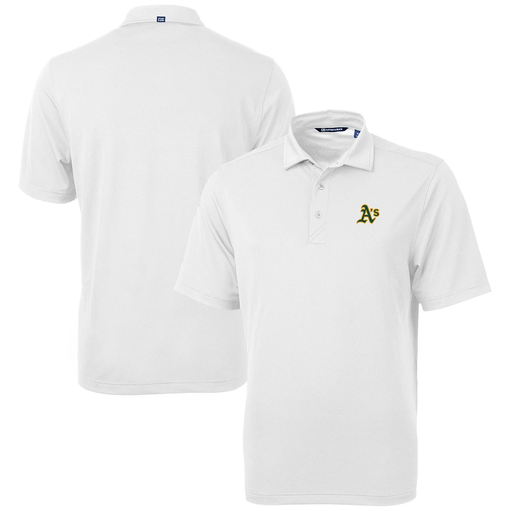 Men's Cutter & Buck White Athletics Virtue Eco Pique Recycled Polo