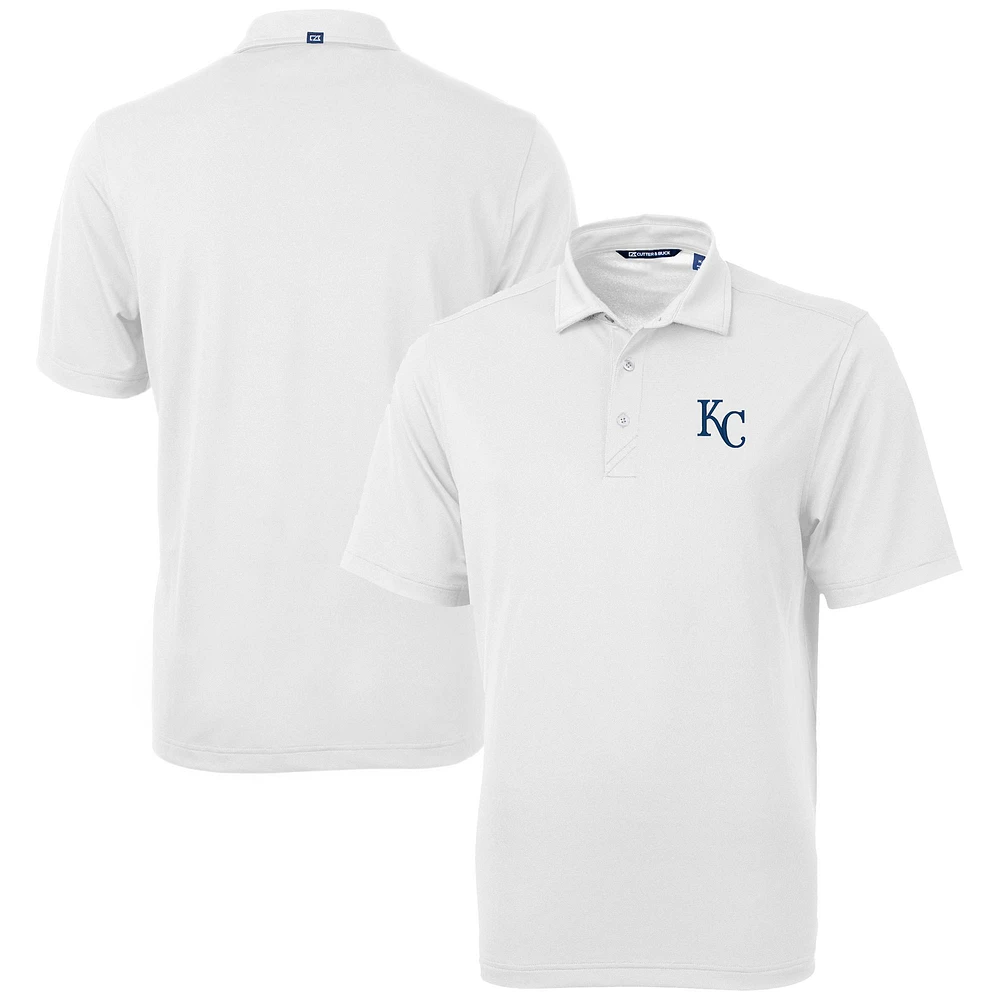 Men's Cutter & Buck White Kansas City Royals Virtue Eco Pique Recycled Polo