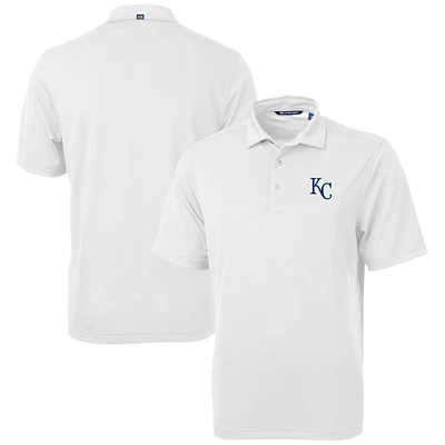 Men's Cutter & Buck White Kansas City Royals Virtue Eco Pique Recycled Polo