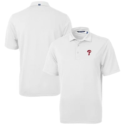 Men's Cutter & Buck White Philadelphia Phillies Virtue Eco Pique Recycled Polo