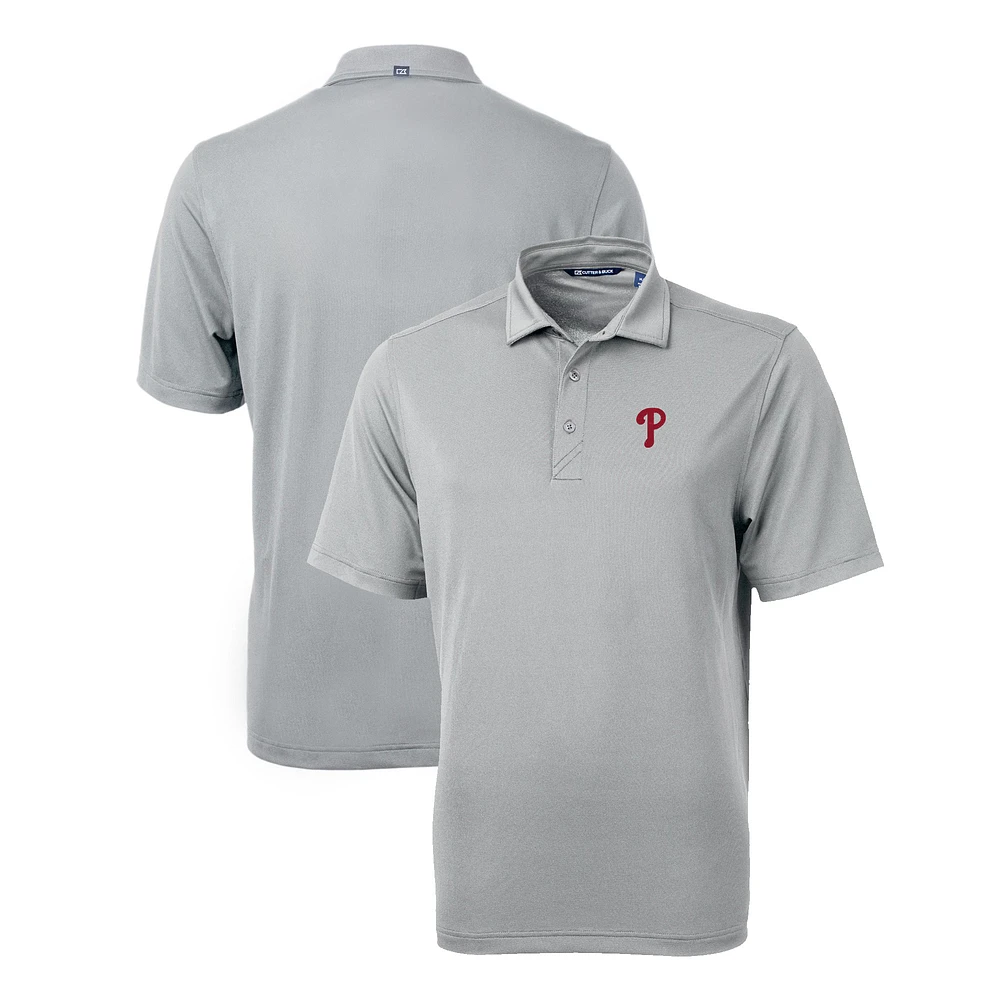 Men's Cutter & Buck Gray Philadelphia Phillies Virtue Eco Pique Recycled Polo