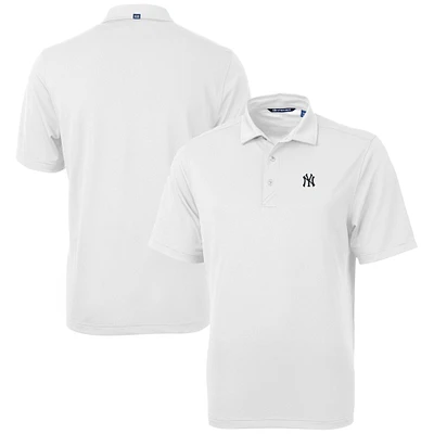 Men's Cutter & Buck White New York Yankees Virtue Eco Pique Recycled Polo