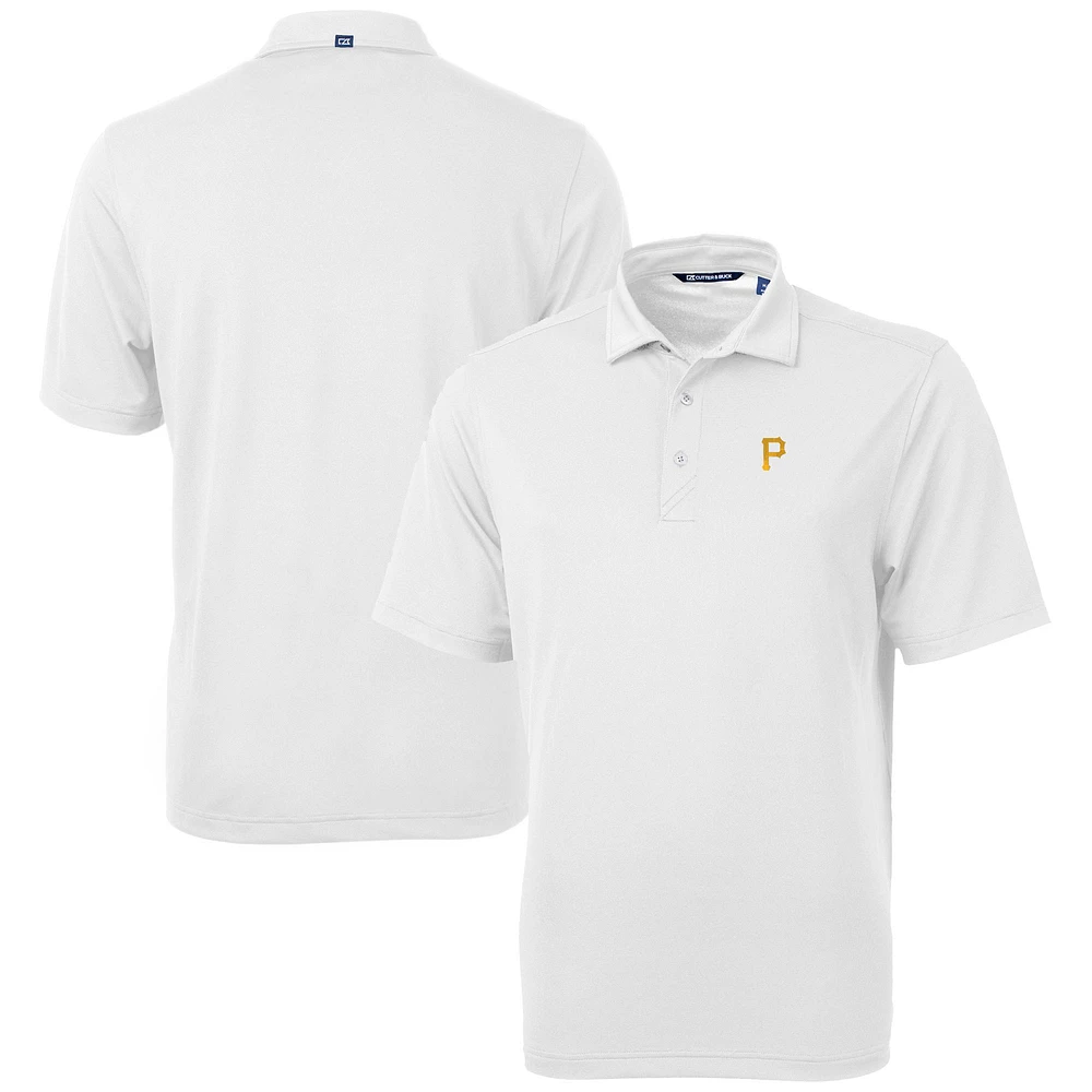 Men's Cutter & Buck White Pittsburgh Pirates Virtue Eco Pique Recycled Polo