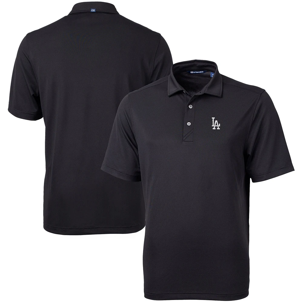 Men's Cutter & Buck Black Los Angeles Dodgers Virtue Eco Pique Recycled Polo