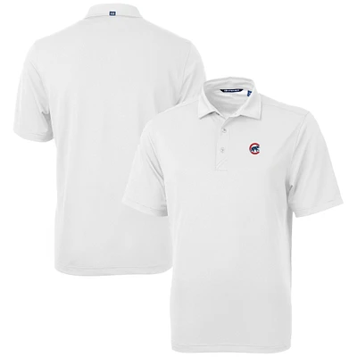 Men's Cutter & Buck  White Chicago Cubs Virtue Eco Pique Recycled Polo