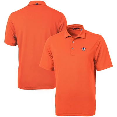 Men's Cutter & Buck Orange Houston Astros Virtue Eco Pique Recycled Polo