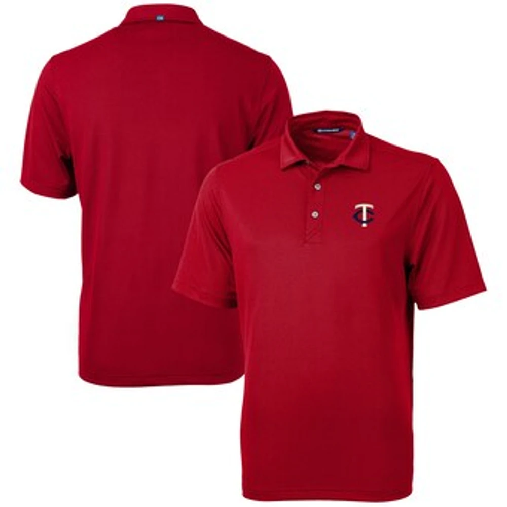 Men's Cutter & Buck Red Minnesota Twins Virtue Eco Pique Recycled Polo