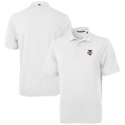 Men's Cutter & Buck White Minnesota Twins Virtue Eco Pique Recycled Polo