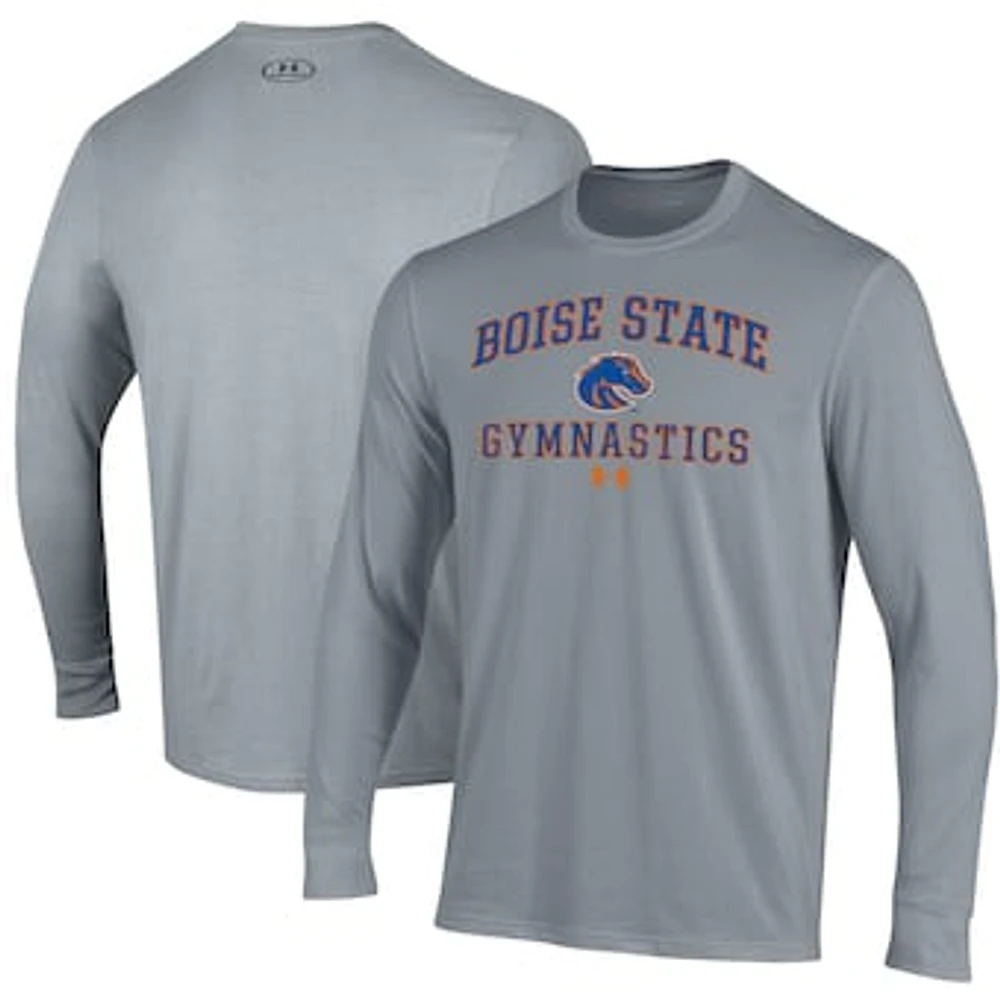 Men's Under Armour Gray Boise State Broncos Gymnastics Performance Long Sleeve T-Shirt