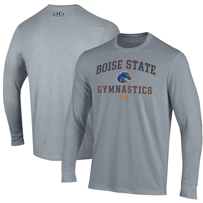 Men's Under Armour Gray Boise State Broncos Gymnastics Performance Long Sleeve T-Shirt
