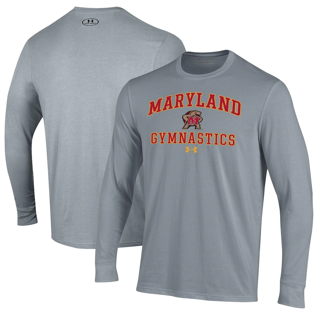 Men's Under Armour Maryland Terrapins Gymnastics Performance Long Sleeve T-Shirt