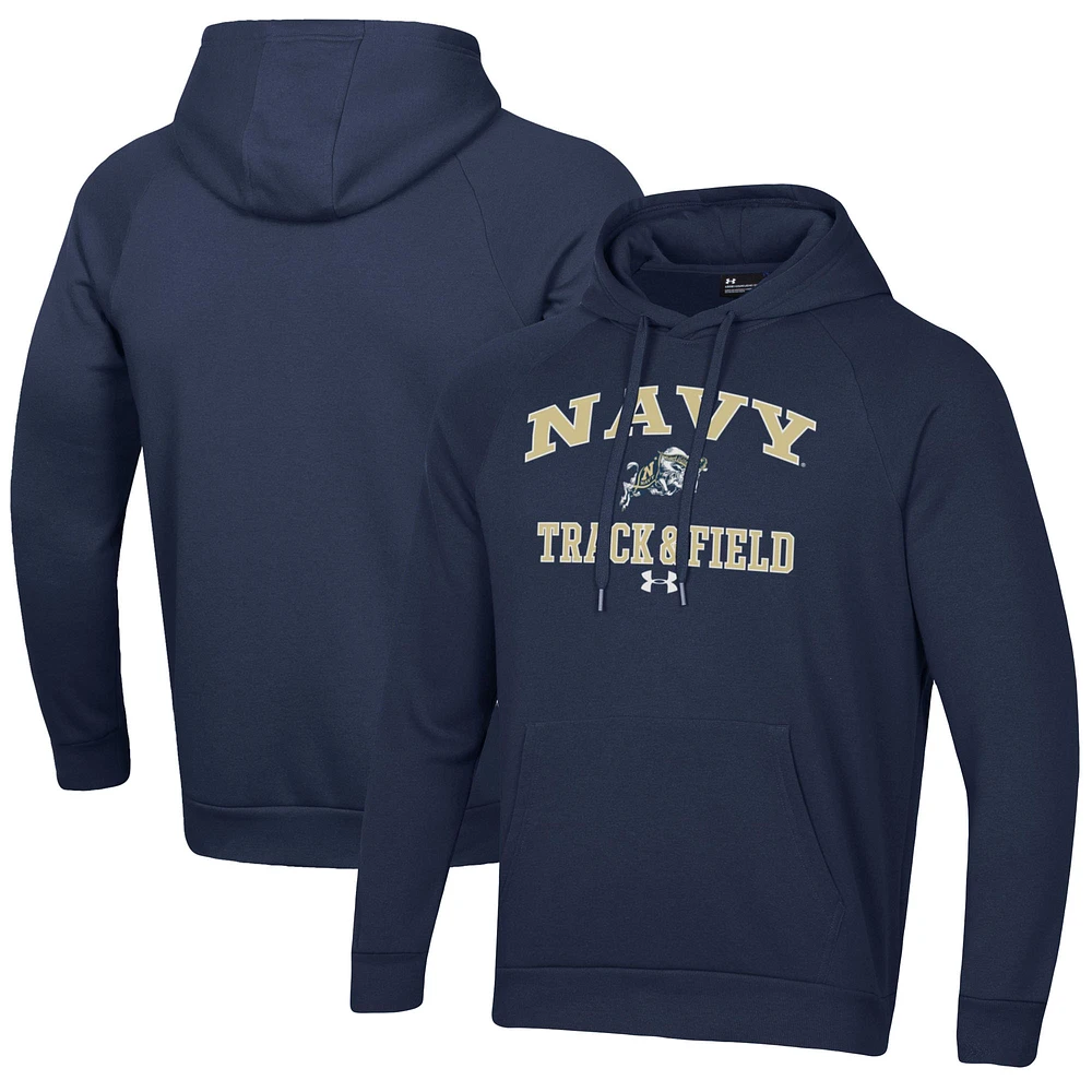 Men's Under Armour Navy Midshipmen Track & Field All Day Fleece Pullover Hoodie