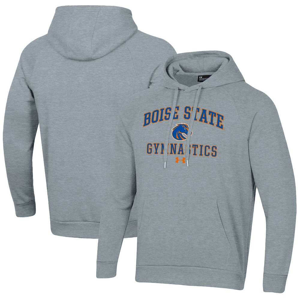 Men's Under Armour Gray Boise State Broncos Gymnastics All Day Fleece Pullover Hoodie