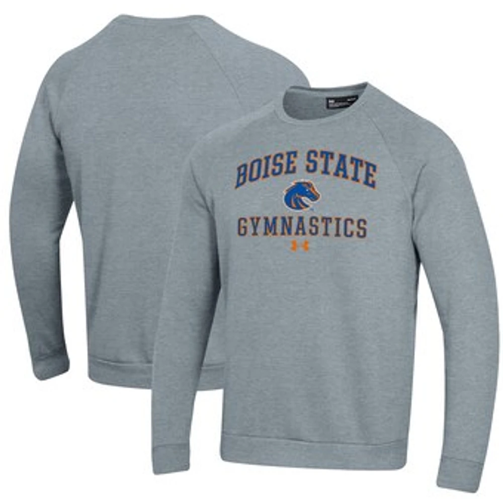 Men's Under Armour Gray Boise State Broncos Gymnastics All Day Fleece Pullover Sweatshirt