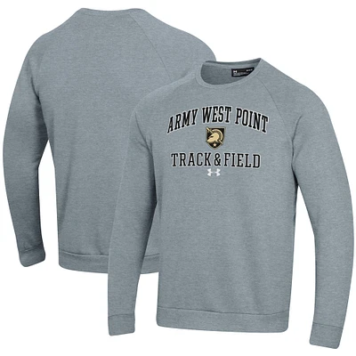 Men's Under Armour Gray Army Black Knights Track & Field All Day Fleece Pullover Sweatshirt