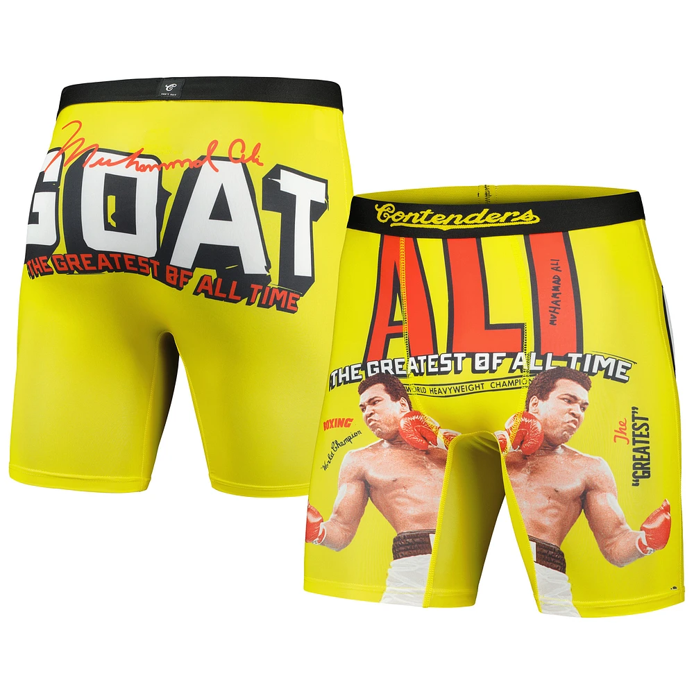 Men's Contenders Clothing Yellow Muhammad Ali The Greatest Boxer Briefs