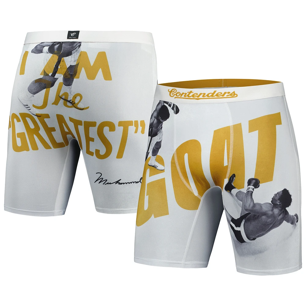 Men's Contenders Clothing White Muhammad Ali G.O.A.T. Boxer Briefs