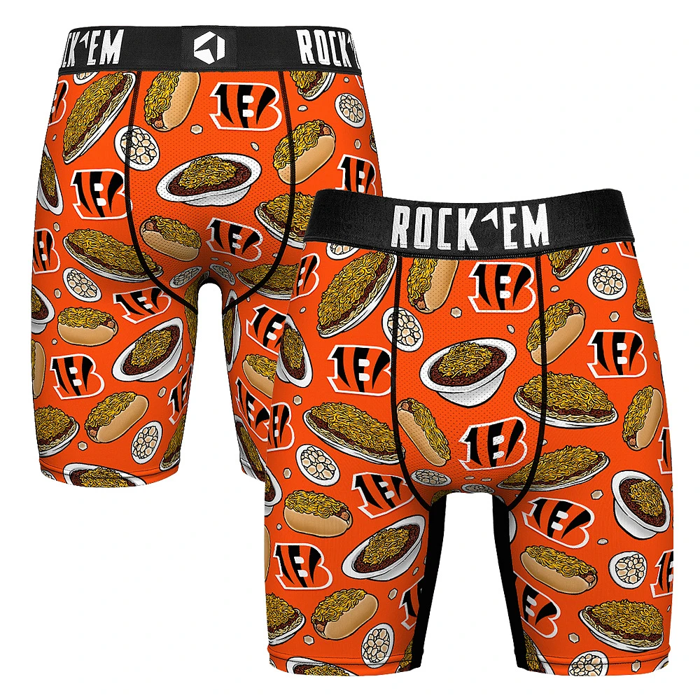 Men's Rock Em Socks Orange Cincinnati Bengals Chili Cheese Boxer Briefs