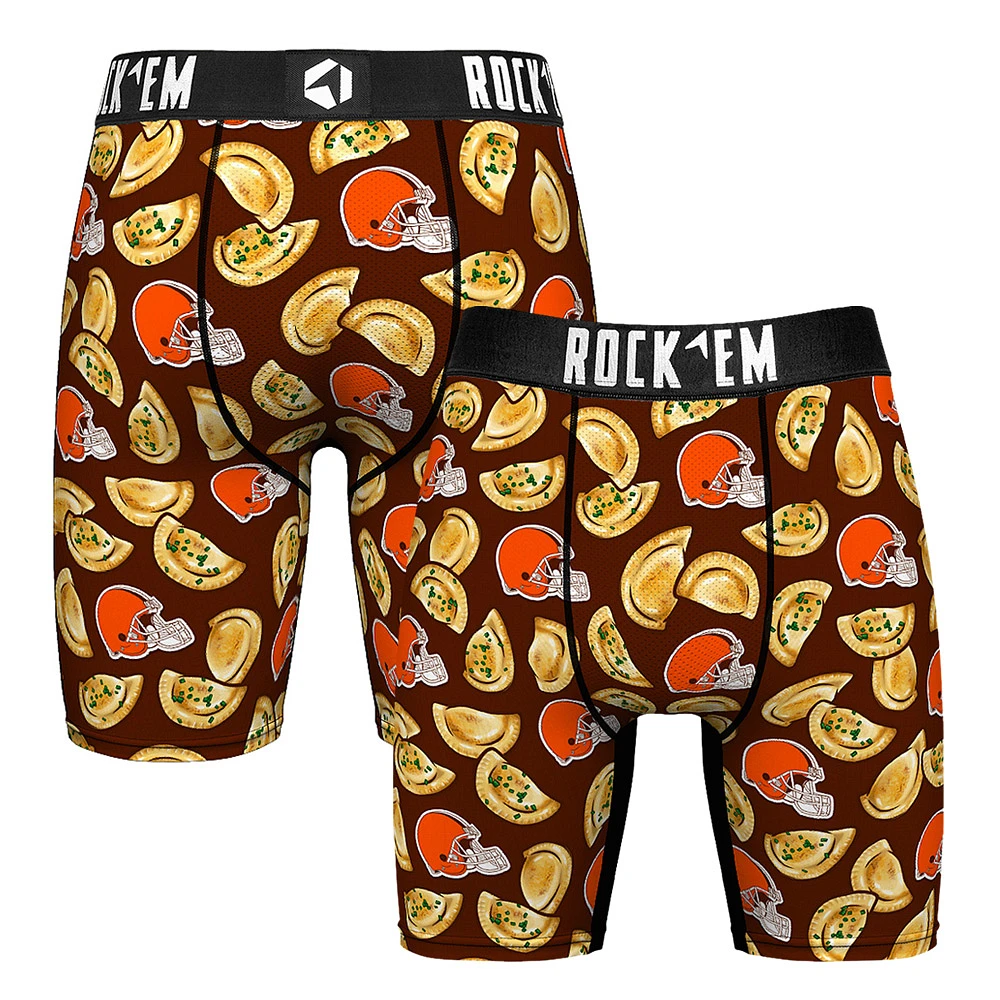 Men's Rock Em Socks Orange Cleveland Browns Pierogis Boxer Briefs