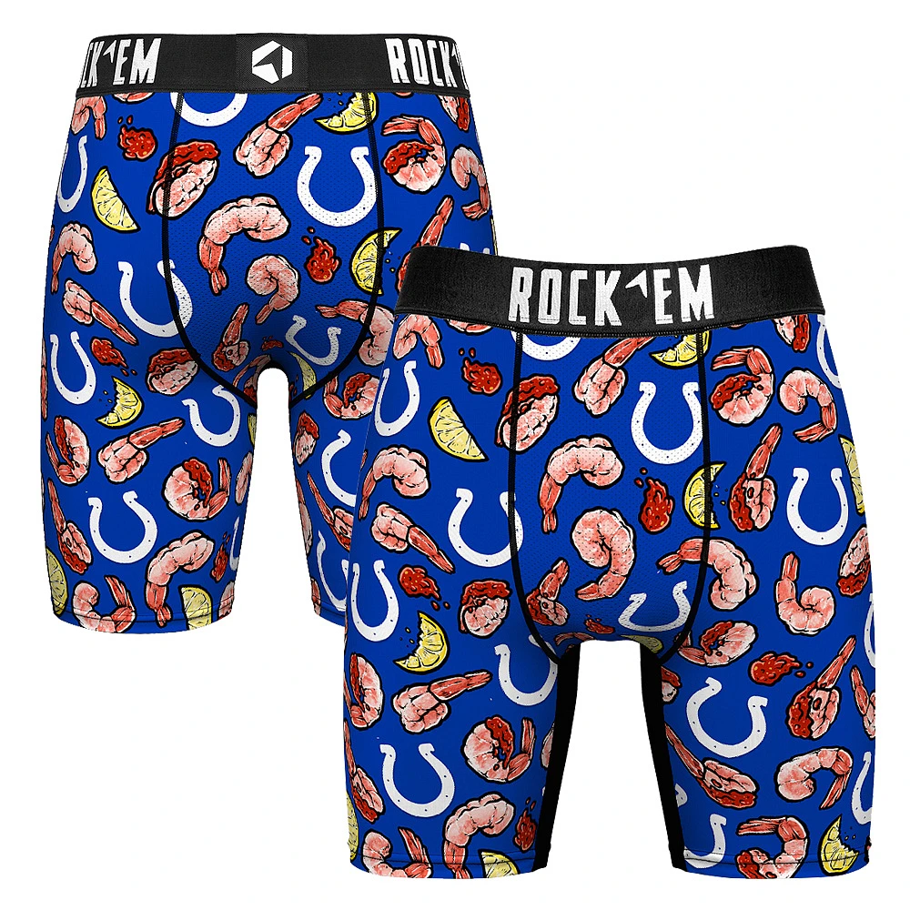 Men's Rock Em Socks Royal Indianapolis Colts Shrimp Cocktail Boxer Briefs