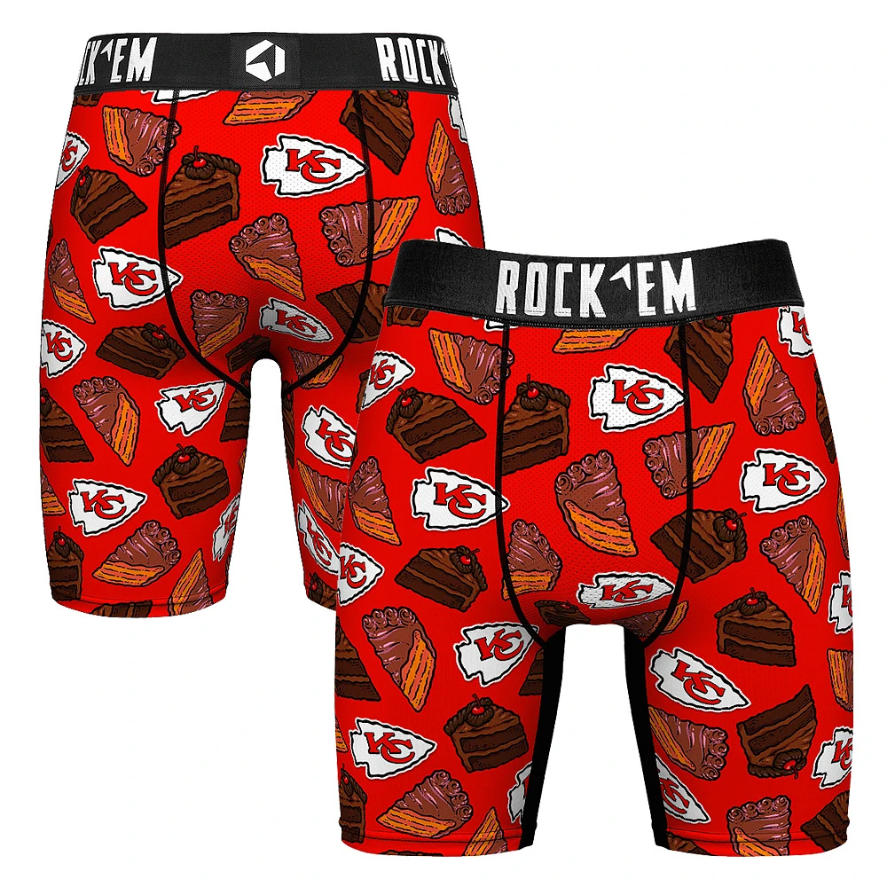 Men's Rock Em Socks Red Kansas City Chiefs Chocolate Cake Boxer Briefs
