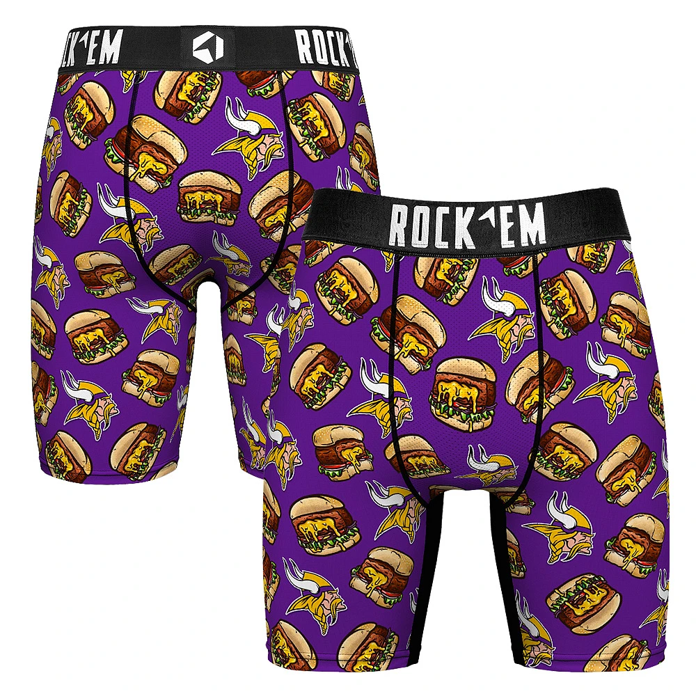 Men's Rock Em Socks Purple Minnesota Vikings Juicy Lucy Burger Boxer Briefs