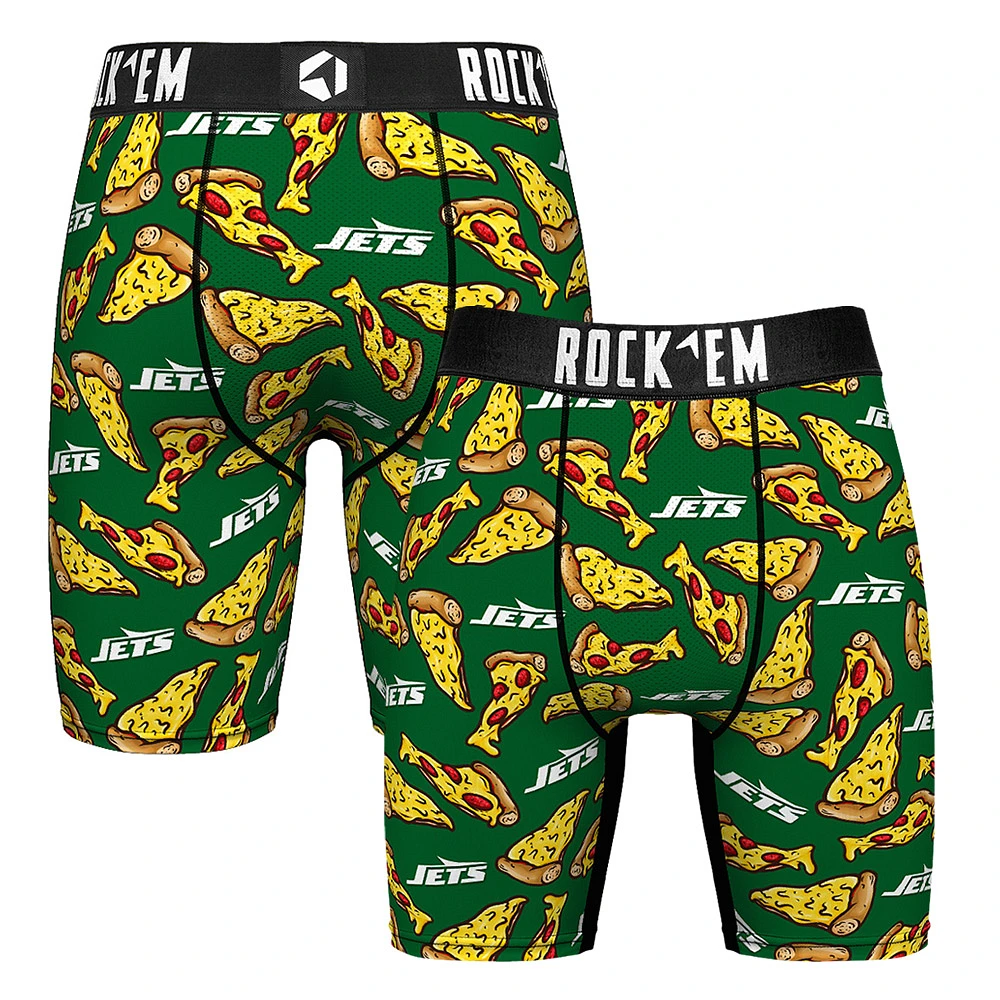 Men's Rock Em Socks Green New York Jets NY Style Pizza Boxer Briefs