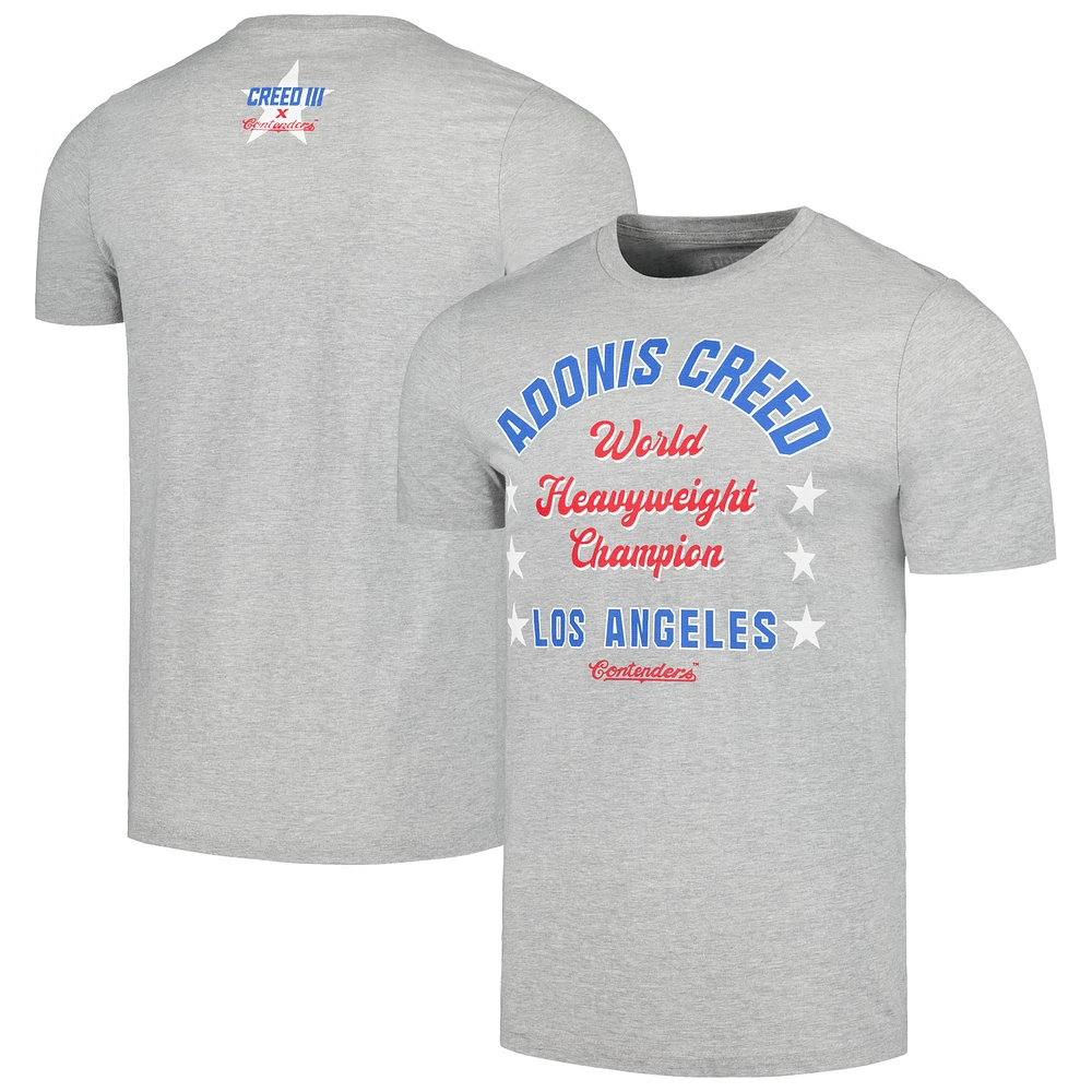 Men's Contenders Clothing Heather Gray Creed III Heavyweight Champ T-Shirt