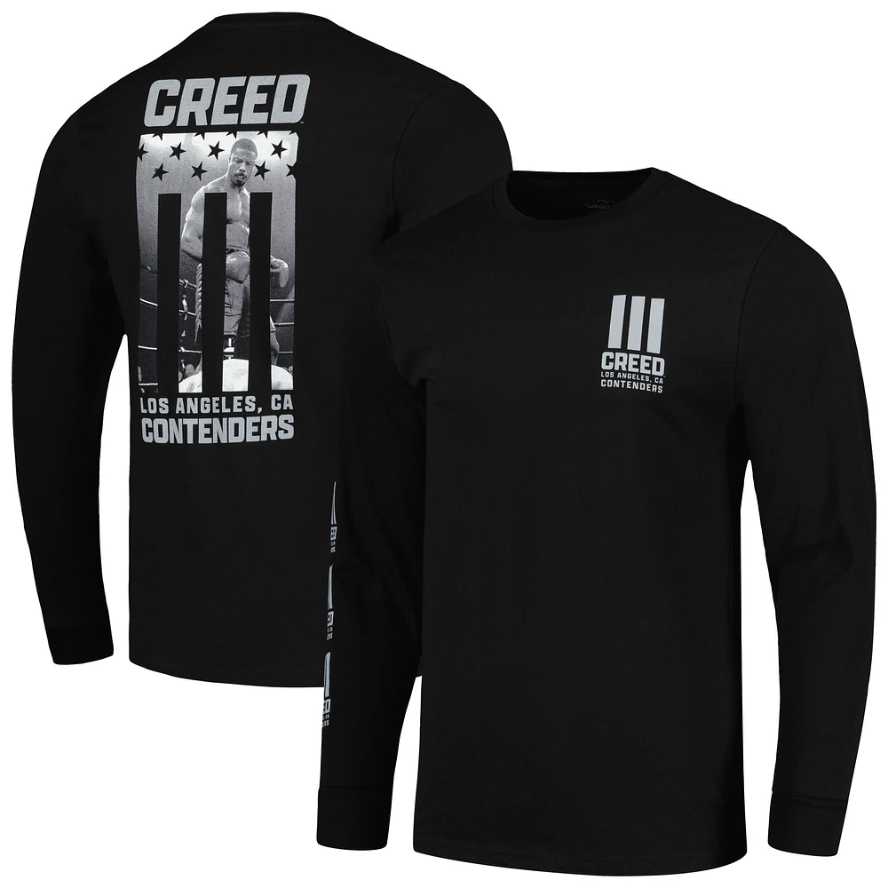 Men's Contenders Clothing Black Creed III Adonis 3 Long Sleeve T-Shirt