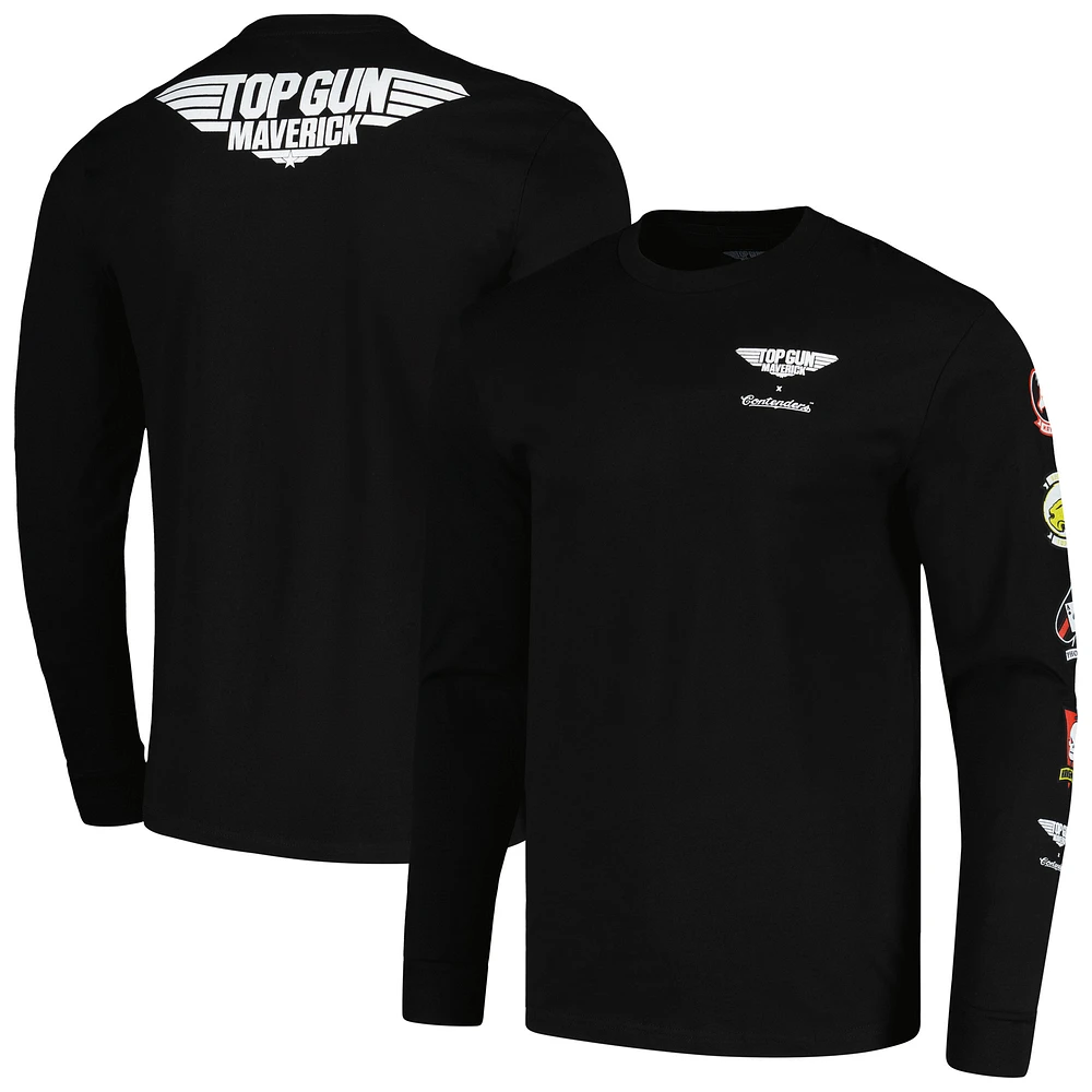 Men's Contenders Clothing Black Top Gun Call Signs Long Sleeve T-Shirt