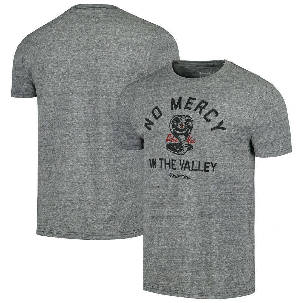 Men's Contenders Clothing Heather Gray Cobra Kai No Mercy The Valley T-Shirt