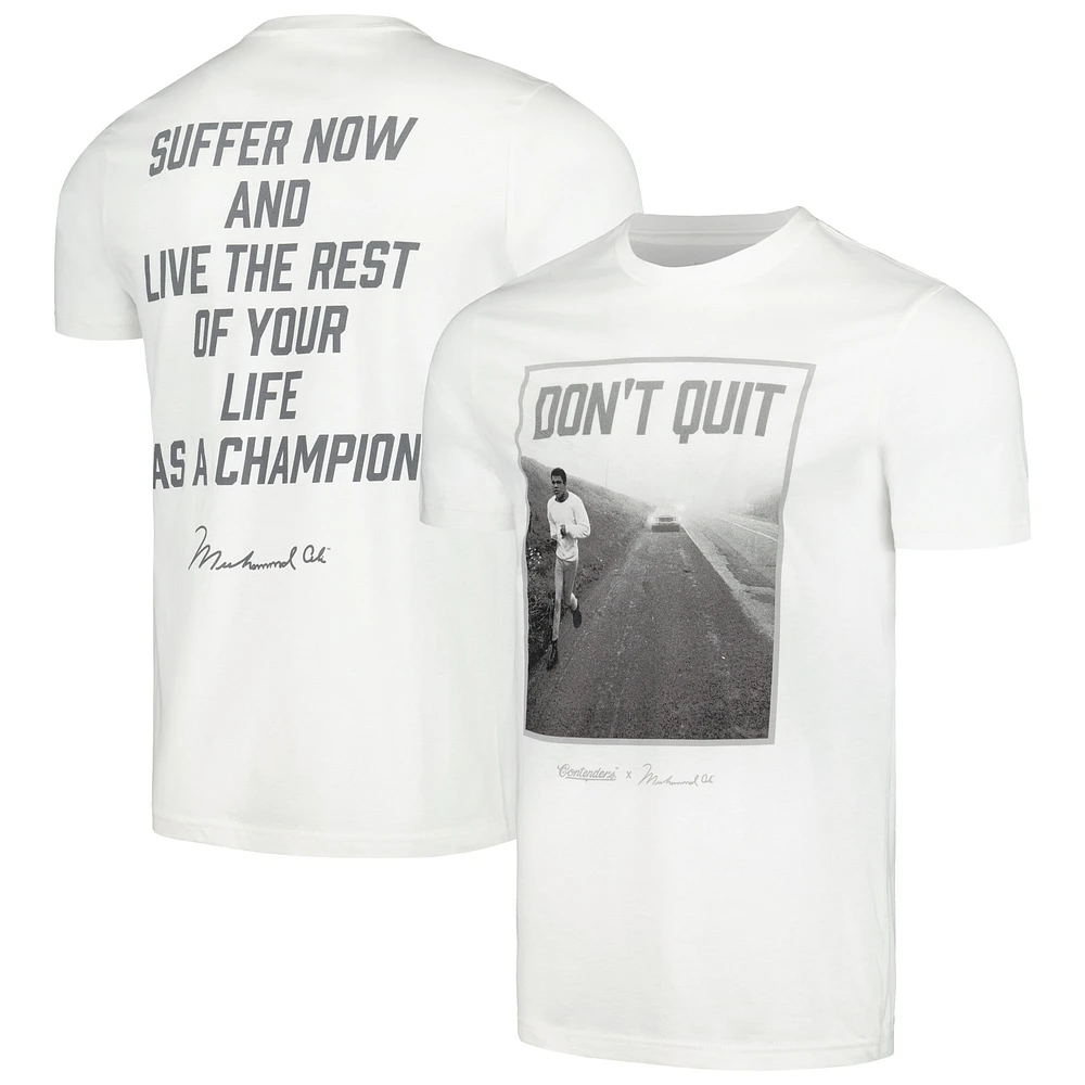 Men's Contenders Clothing White Muhammad Ali Don't Quit T-Shirt