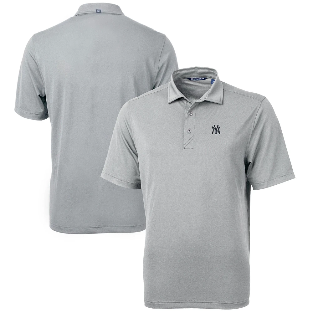 Men's Cutter & Buck Pewter New York Yankees Big Tall Virtue Eco Pique Recycled Polo