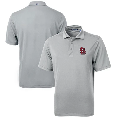 Men's Cutter & Buck Pewter St. Louis Cardinals Big & Tall Virtue Eco Pique Recycled Polo