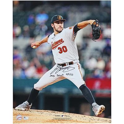 Grayson Rodriguez Baltimore Orioles Autographed 16" x 20" MLB Debut Photograph with "MLB Debut 4/5/23" Inscription