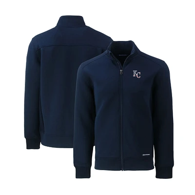 Men's Cutter & Buck Navy Kansas City Royals Stars & Stripes Roam Eco Recycled Full-Zip Jacket