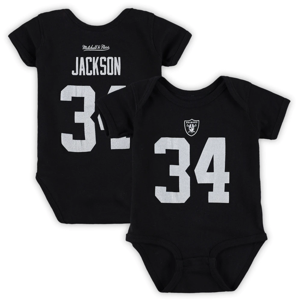 Infant Mitchell & Ness Bo Jackson Black Las Vegas Raiders Mainliner Retired Player Name Number Bodysuit