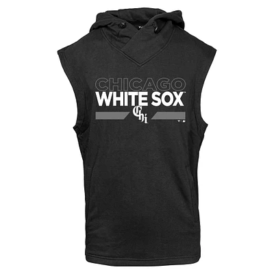 Men's Levelwear Black Chicago White Sox City Connect Throttle No Hitter Hoodie Sleeveless T-Shirt