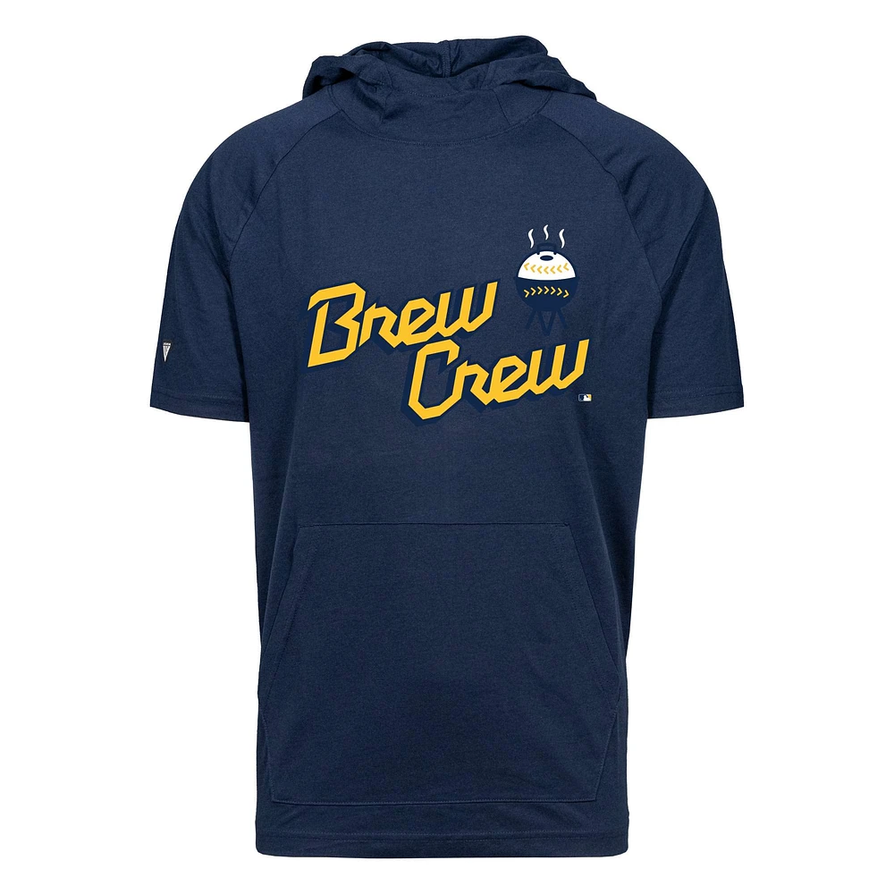 Men's Levelwear Navy Milwaukee Brewers City Connect Phase Core Hoodie T-Shirt