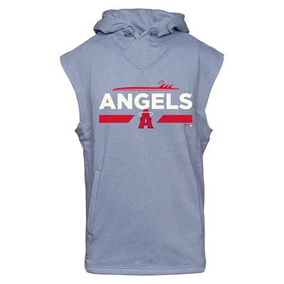 Men's Levelwear Gray Los Angeles Angels City Connect Throttle No Hitter Hoodie Sleeveless T-Shirt