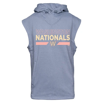 Men's Levelwear Gray Washington Nationals City Connect Throttle No Hitter Hoodie Sleeveless T-Shirt