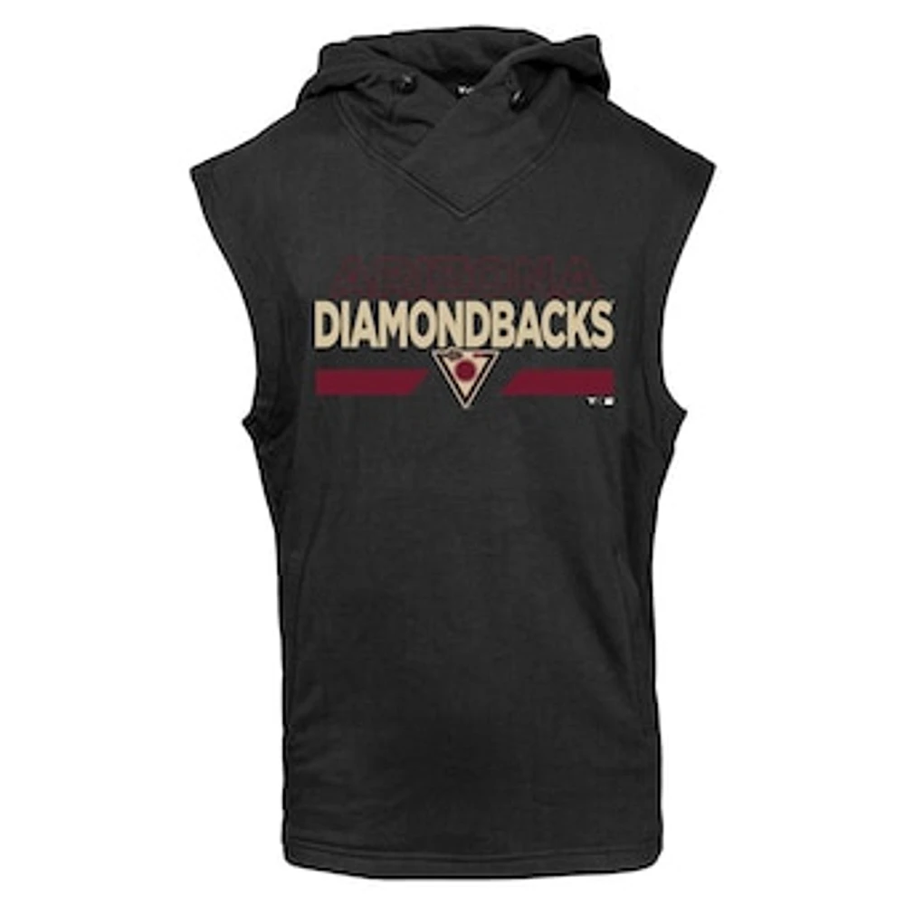 Men's Levelwear Black Arizona Diamondbacks City Connect Throttle No Hitter Hoodie Sleeveless T-Shirt