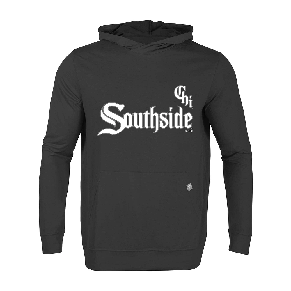 Men's Levelwear Black Chicago White Sox City Connect Relay Core Logo Pullover Hoodie
