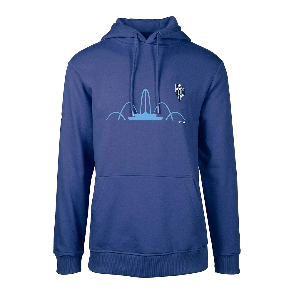 Men's Levelwear Royal Kansas City Royals Connect Podium Core Logo Pullover Hoodie